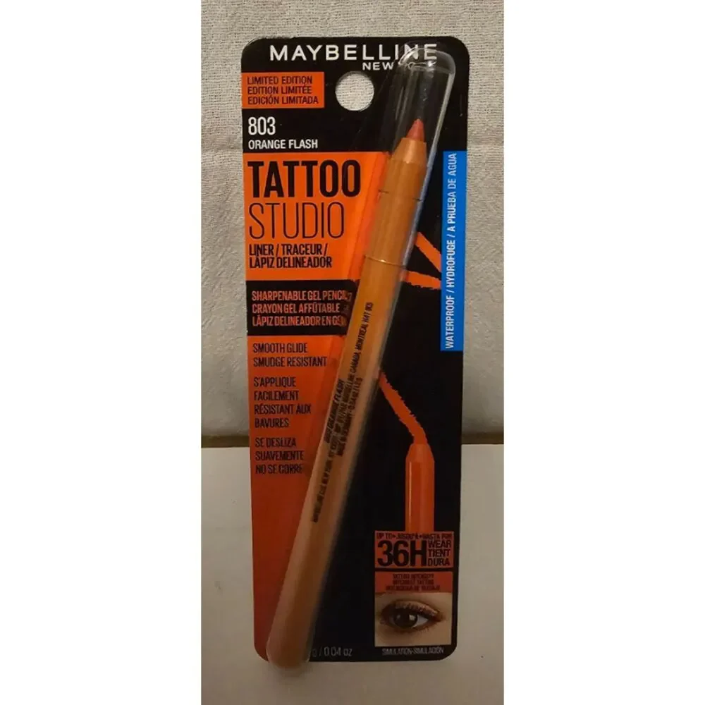 Maybelline Tattoo Studio Limited Edition Waterproof Liner 803 Orange Flash NWT